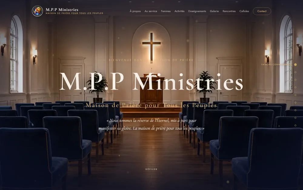 Aperçu du site M.P.P Ministries, réalisé pour ce client